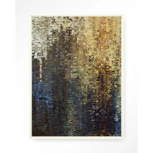 Urban Cotton Wandkleed 'Drops' 80 x 110cm in Floating Frame - off white