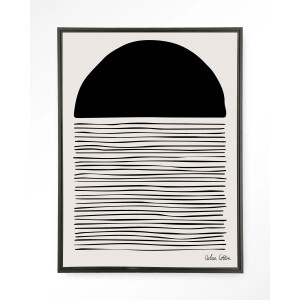 Urban Cotton Wandkleed 'Element' 110 x 145cm in Floating Frame - black