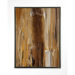 Urban Cotton Wandkleed 'Fluid' 110 x 145cm in Floating Frame - black
