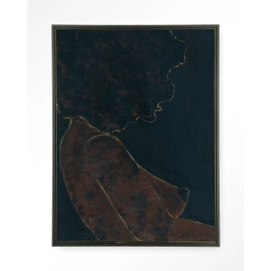 Urban Cotton Wandkleed 'Cococure' 145 x 190cm in Floating Frame - black