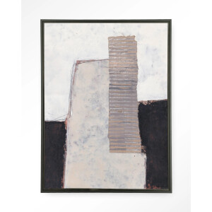 Urban Cotton Wandkleed 'Abstract 1' 80 x 110cm in Floating Frame - black