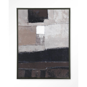 Urban Cotton Wandkleed 'Abstract 4' 80 x 110cm in Floating Frame - black