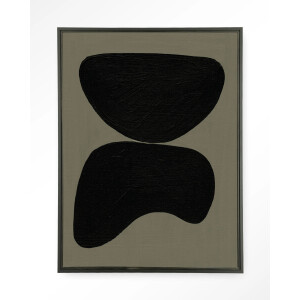 Urban Cotton Wandkleed 'Rock Balance' 80 x 110cm in Floating Frame - black