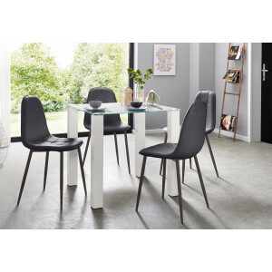 INOSIGN Eethoek met glazen tafel, breedte 80 cm (set, 5-delig)