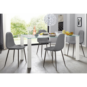 INOSIGN Eethoek met glazen tafel, breedte 160 cm (set, 5-delig)