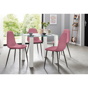 INOSIGN Eethoek met glazen tafel, breedte 80 cm (set, 5-delig)