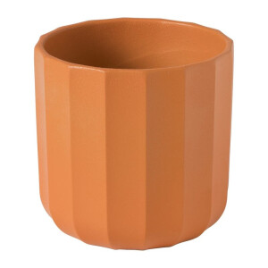 Bloempot streep - rood - ø11.5x11 cm