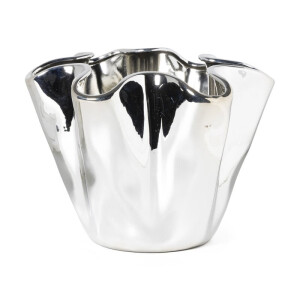 Vaas golf - zilverkleurig - 24x22x17.7 cm