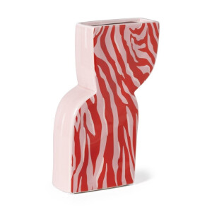 Vaas zebra - roze - 22x14.4x5.2 cm
