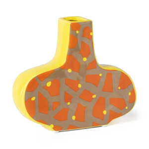 Vaas giraf - groen/zwart - 16x19x9.5 cm