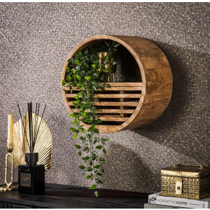 LifestyleFurn Rond Wandrek 'Emilee' Mangohout, Ø40cm