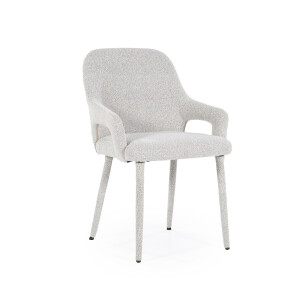 By-Boo Eetkamerstoel 'Fika' Bouclé, kleur Beige