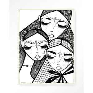 Urban Cotton Wandkleed 'Close' 80 x 110cm in Floating Frame - off white