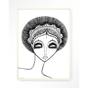 Urban Cotton Wandkleed 'Leyla' 145 x 190cm in Floating Frame - off white