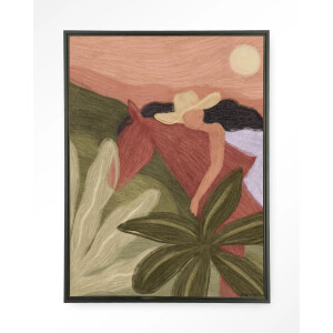 Urban Cotton Wandkleed 'Horse Sunset' 80 x 110cm in Floating Frame - black