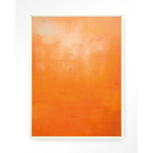 Urban Cotton Wandkleed 'Orange' 110 x 145cm in Floating Frame - off white