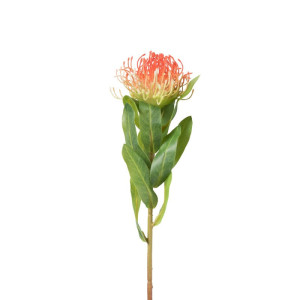 Kunstbloem leucospermum - oranje - 48 cm