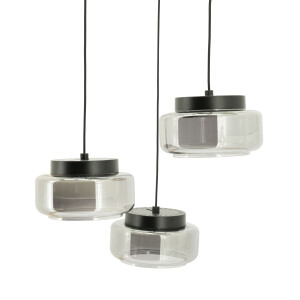 By-Boo Verstelbare Hanglamp 'Pivot' Glas, 3-lamps