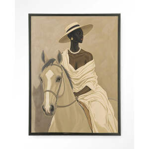 Urban Cotton Wandkleed 'Amazone' 145 x 190cm in Floating Frame - black