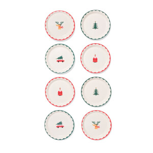 HEMA HEMA Borden 23cm Papier Kerst- 8 Stuks