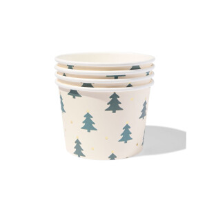 HEMA HEMA Kommen 10x8.5x7.5cm Papier Kerstboom - 4 Stuks