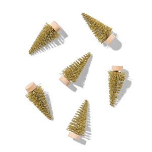 HEMA HEMA Tafeldecoratie Boompjes 5cm Kunststof Goud - 6 Stuks
