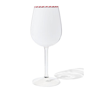 HEMA HEMA Wijnglas 400ml Met Zuurstok Rand (rood)