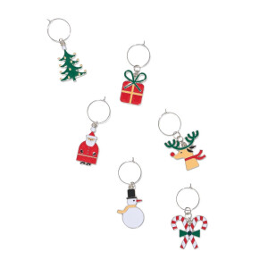 HEMA HEMA Glasmarkers Kerstfiguren - 6 Stuks