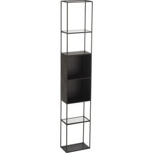 J-Line rek Ricard - metaal/glas - zwart