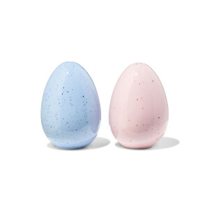 HEMA HEMA Zout En Peperstel Eierset Keramiek Blauw-roze - 2 Stuks