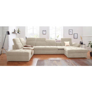 sit&more Zithoek Stardust U-vorm met verstelbare hoofdsteun, armleuningen en tafelelement