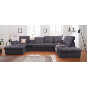 sit&more Zithoek Stardust U-vorm met verstelbare hoofdsteun, armleuningen en tafelelement