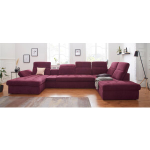sit&more Zithoek Stardust U-vorm met verstelbare hoofdsteun, armleuningen en tafelelement