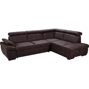 exxpo - sofa fashion Hoekbank Salerno, klassieke moderne functionele bank, hoog zitcomfort, L-vorm inclusief verstelbare hoofdsteun en armleuning, naar keuze met slaapfunctie