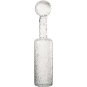 J-Line decoratie Fles Reliëf - glas - transparant - large