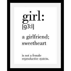 queence Wanddecoratie Girl HD premium posterdruk incl. houten lijst
