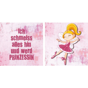 queence Artprint op linnen Prinses Premium canvasstof, handgemaakt in Duitsland, uitspraak, 2-delige set (set)