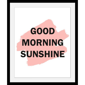 queence Wanddecoratie Good Morning HD premium posterdruk incl. houten lijst