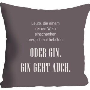 queence Sierkussen Wijn & gin met opschrift, kussenovertrek zonder vulling(1 stuk)