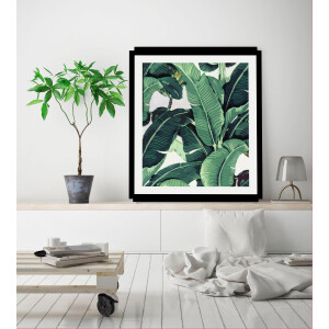 queence Wanddecoratie Bladeren HD premium posterdruk incl. houten lijst
