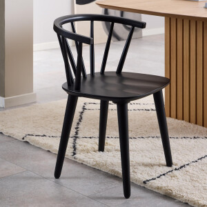 Bendt Eetkamerstoel 'Chez' Rubberhout, kleur Zwart