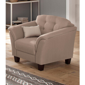 Home affaire Fauteuil Trondheim met binnenvering, capitonnage achter, poten van beukenhout (set)