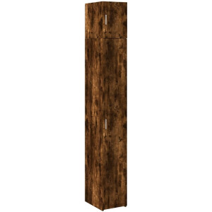 vidaXL - Opbergkast - smal - 30x42,5x225 - cm - bewerkt - hout - gerookt - eikenkleur