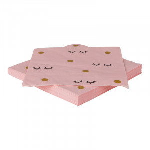 Servetten wink roze - set van 16 - 12.5x12.5 cm