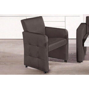 exxpo - sofa fashion Fauteuil Barista, lounge stoel op wielen met hoge bodemvrijheid smalle armleuningen, totale breedte ca. 61 cm, comfortabele zithoogte ca. 49 cm
