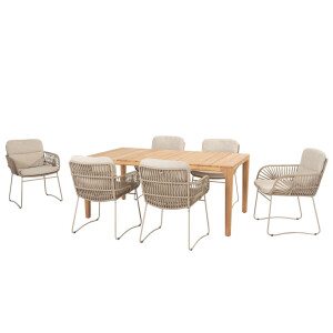 4 Seasons Outdoor Diningset Liam Murcia 7-delig Teak 180 x 100 cm