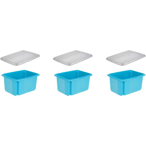 keeeper Organizer Emil Opbergbox, 15 L, met deksel, hoogwaardige kunststof (set, 3-delig)