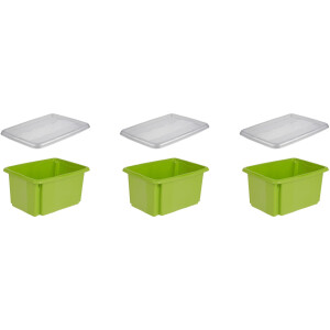 keeeper Organizer Emil Opbergbox, 15 L, met deksel, hoogwaardige kunststof (set, 3-delig)