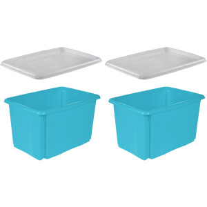 keeeper Opbergbox Emil 45 l, met deksel, hoogwaardige kunststof (set, 2 stuks)