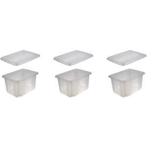keeeper Organizer Emil Opbergbox, 15 L, met deksel, hoogwaardige kunststof (set, 3-delig)